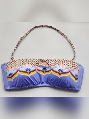 NWT Sunshine 79 Periwinkle Patterned Bandeau Bikini Top